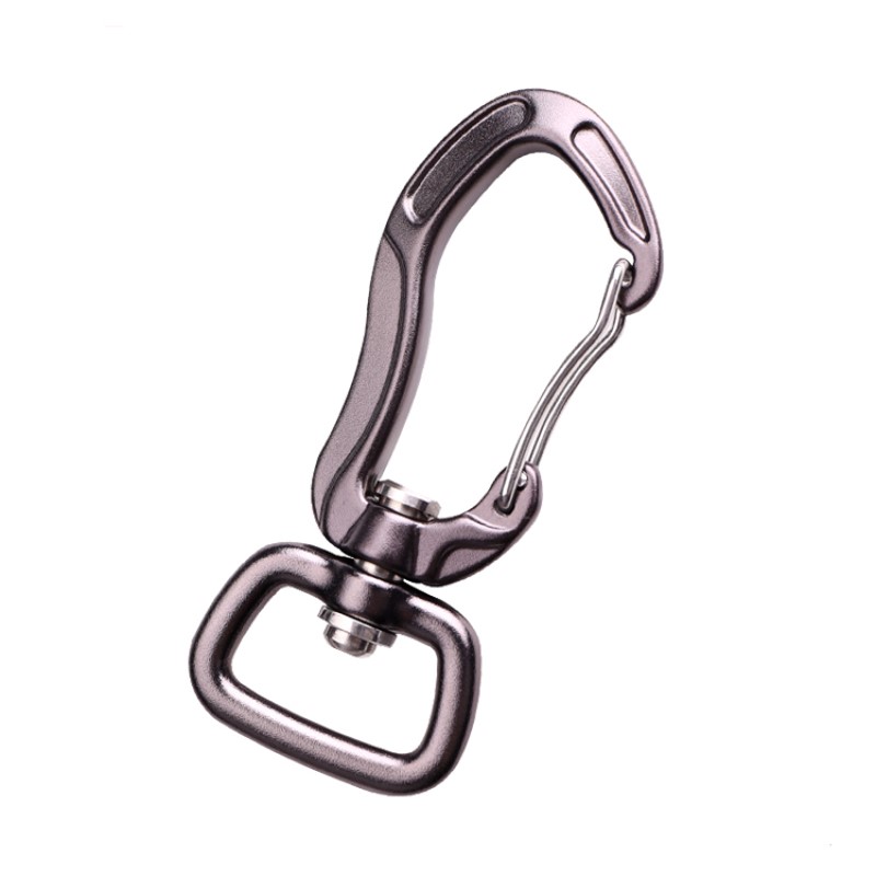 Udendørs kroklatring camping hovedlås Rustfrit stål fjederstang karabinhoved multifunktions karabiner udendørs hurtig fangst hurtig fald udstyr sikkerhedslås med krog dyreklemmer hundeklemmer luftfart aluminiumslegering